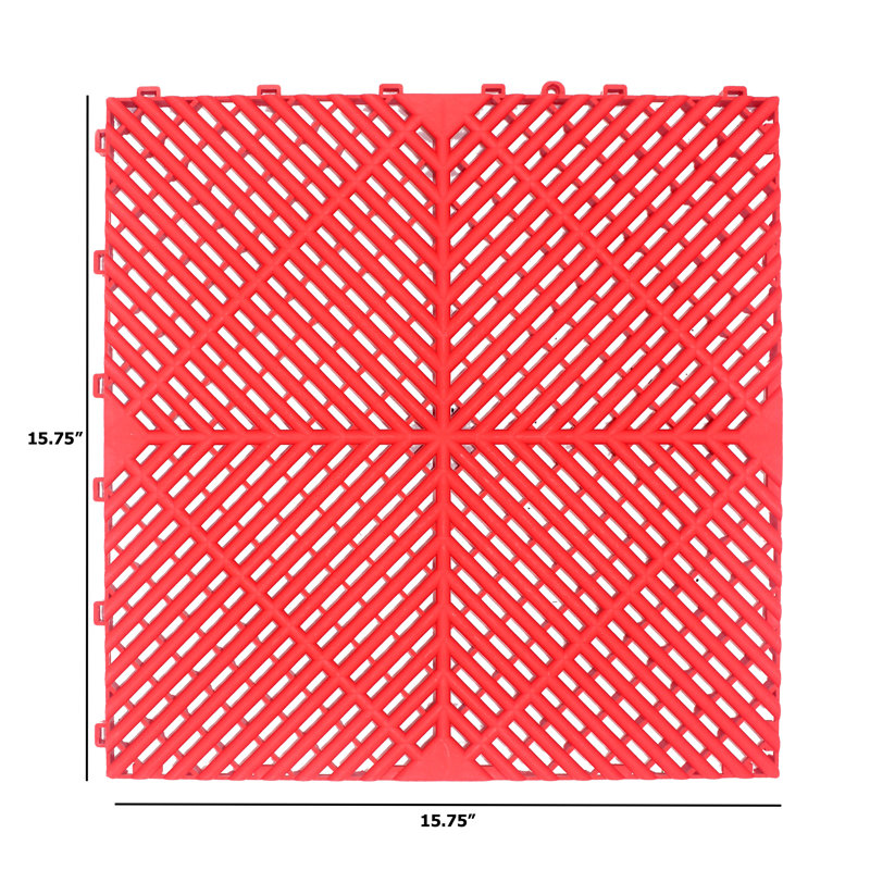 Carreau de garage Cartrax 15 pièces 15,75 "x 15,75", Rouge