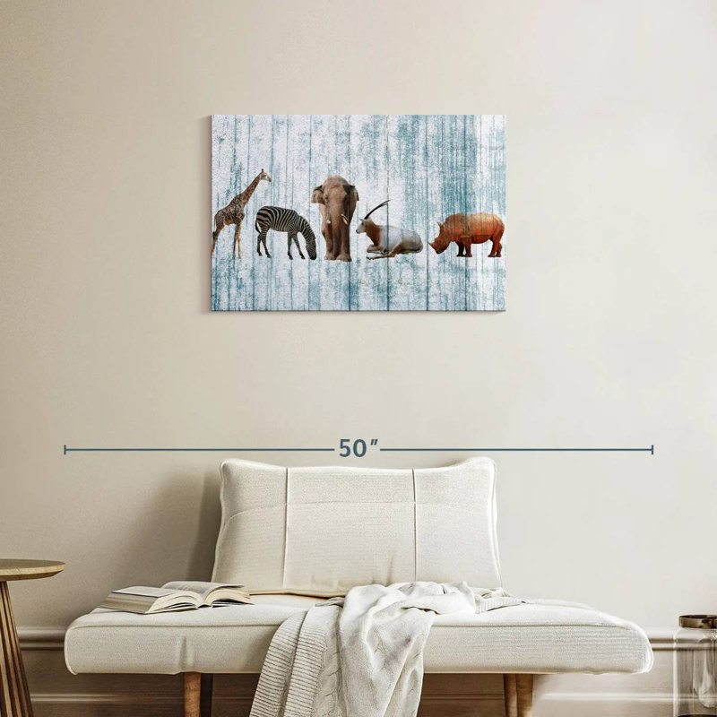 Animaux de safari en bois Brampt, H 20 po x l 30 po