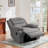 Ameiah Upholstered Gray Chenille Manual Push Back Recliner Chair with Wingback-2142826886