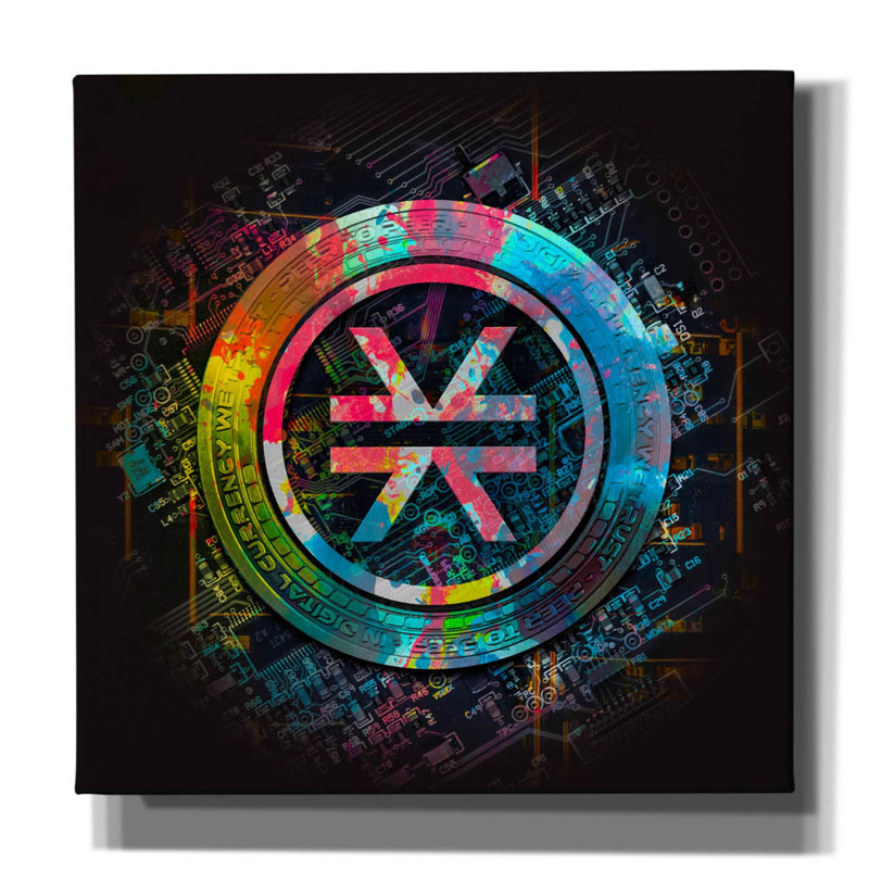 «Stacks Crypto Power» par Epic Portfolio, art mural sur toile, H 12 po x l 12 po x P 0,75 po