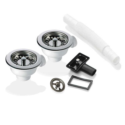 2X 90Mm Strainer Waste & Overflow For Astini, RAK, Rangemaster Ceramic Sink