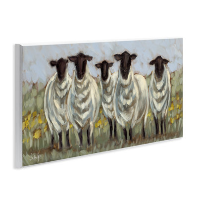  «Gazing Sheep Impression», art mural sur toile par Sara G. Designs