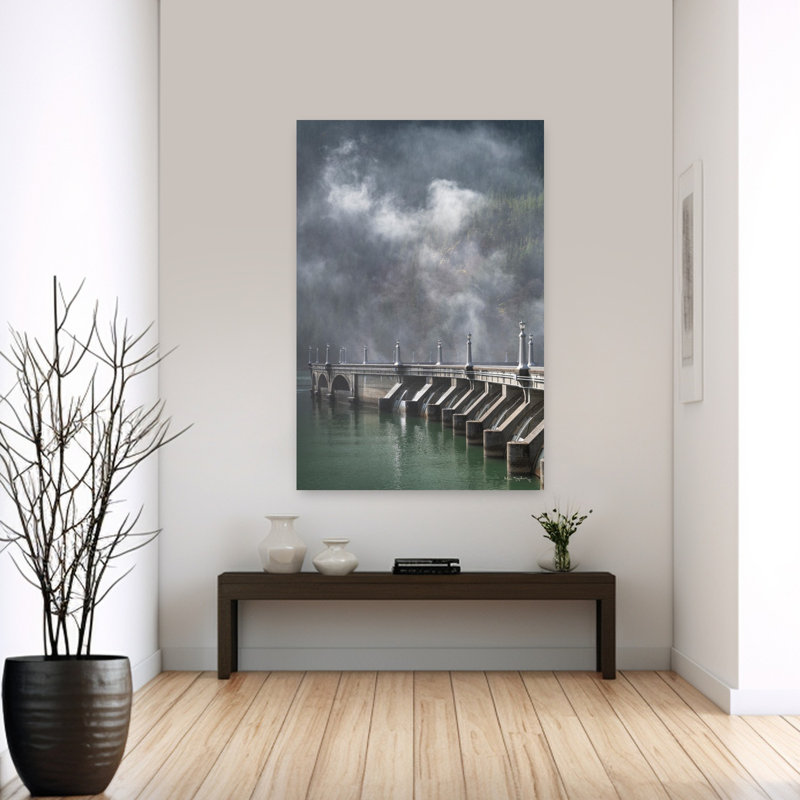 Barrage, architecture contemporaine abstraite, art forestier, H 60 po x l 40 po