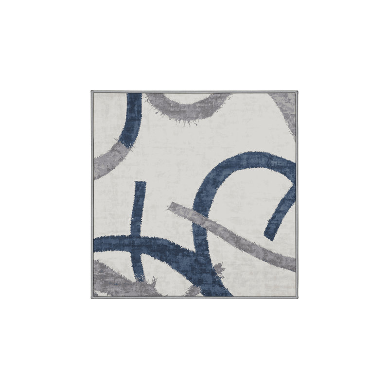 Tapis gris lavable à la machine, Carré 7 pi