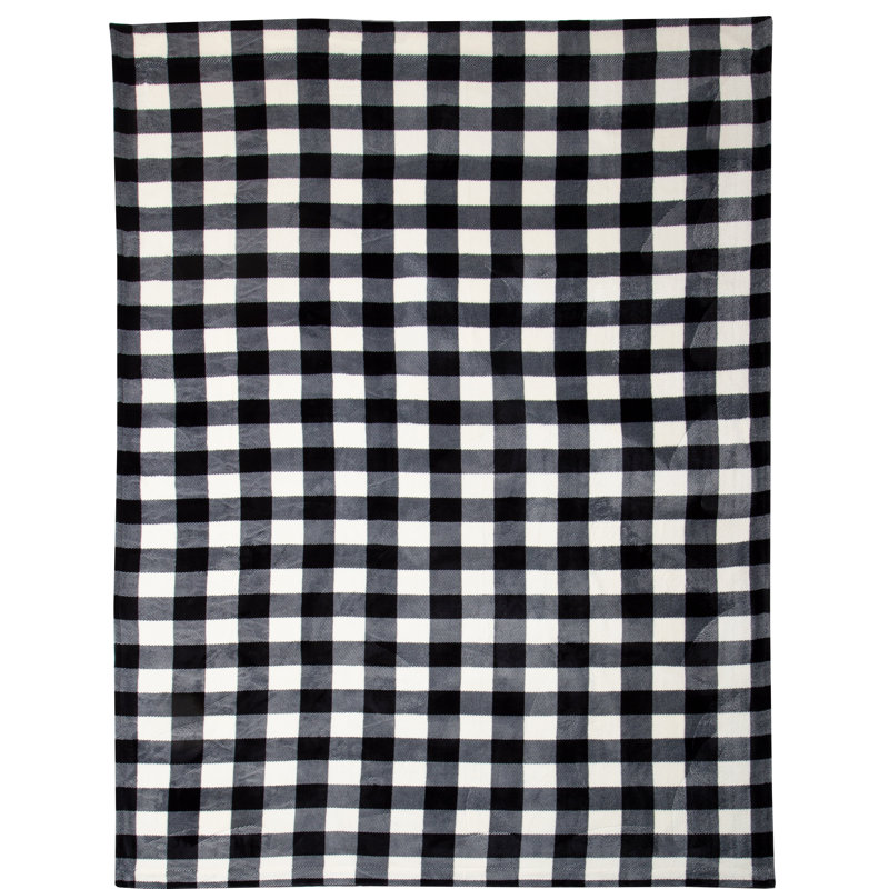 Black & White Lumberjack Room Darkening Curtain Pair