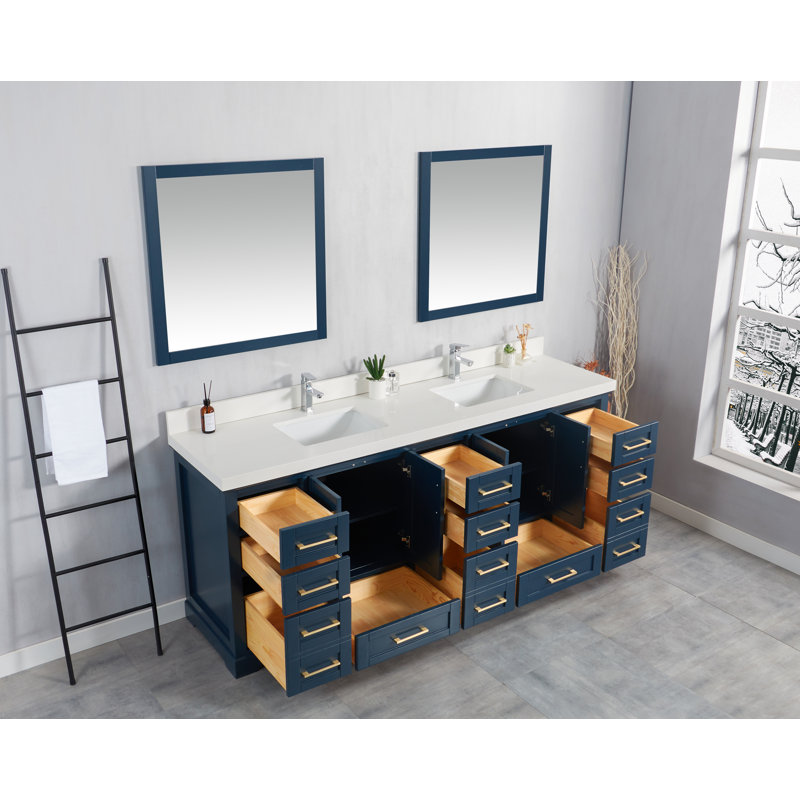 Straight White Quartz, Navy Blue