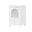 Meuble-lavabo de 20 po avec lavabo, armoire de salle de bain avec porte en verre à fermeture douce, tiroir, blanc