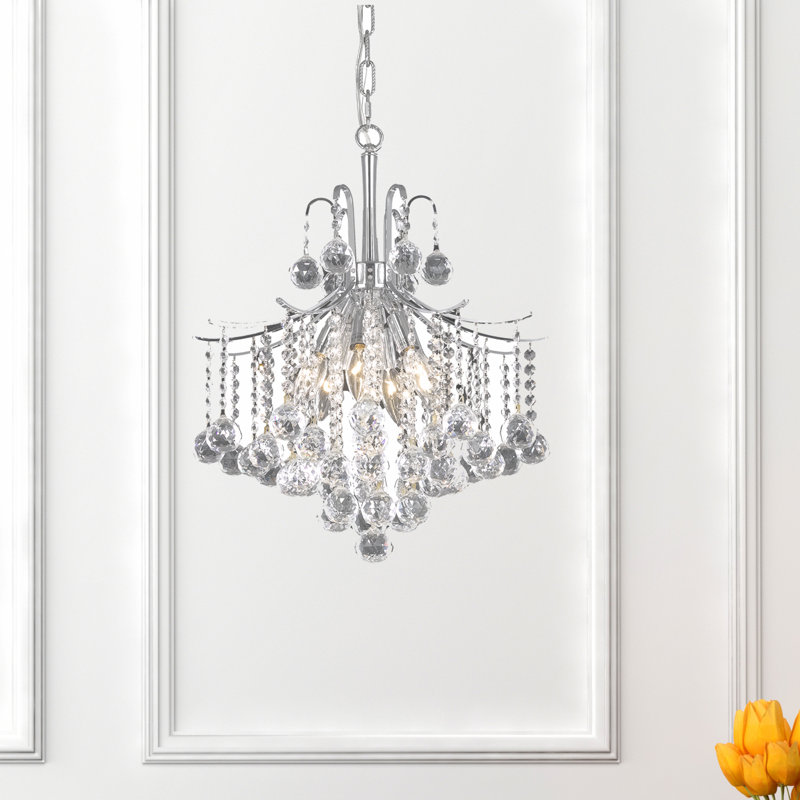 Lustre à niveaux unique Hermanson, H 15 po x l 12 po x P 12 po, Chrome, 3 lumières
