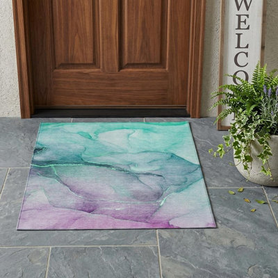 Tapis extérieur lavable antidérapant 3 pi x 5 pi vert