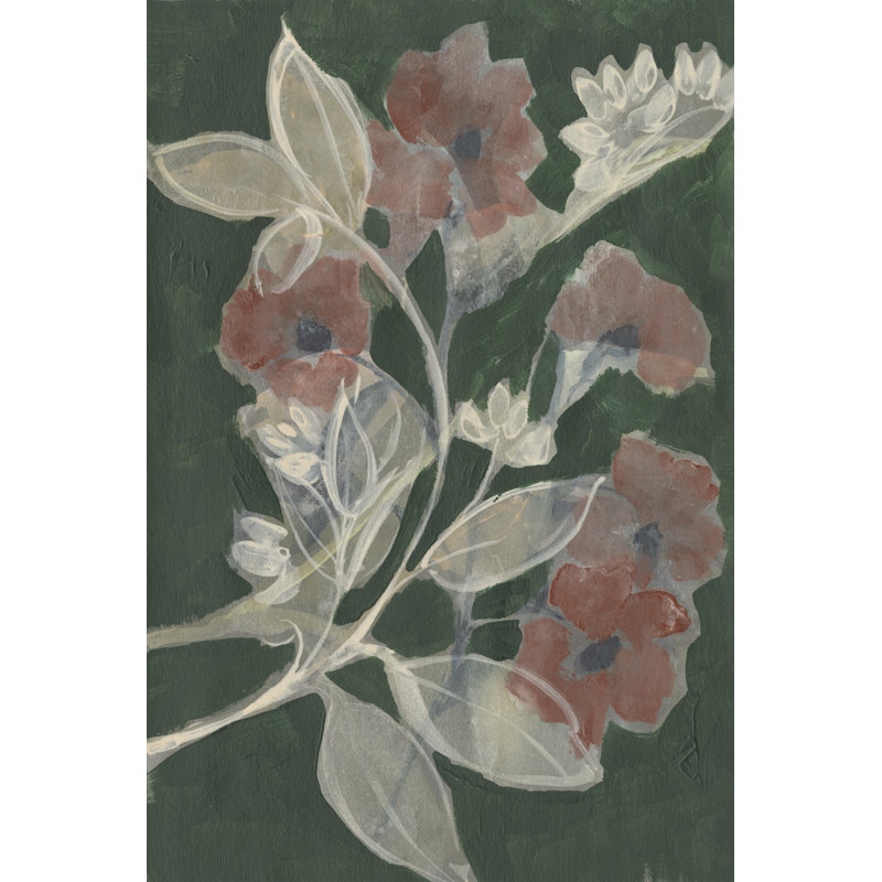 " Blooms On Hunter Green I " by Jennifer Goldberger Painting Print, 36" H x 24" W