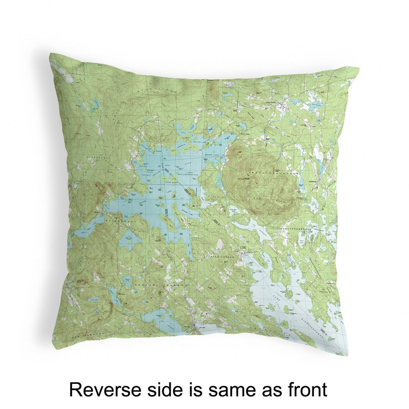  Coussin lombaire intérieur / extérieur Squam Lake, Nh Nautical Map