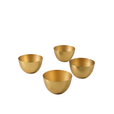 Mercer41 Luxe Gold Decorative Bowl – Elegant Modern Centerpiece For Floral Arrangements, Candles, Catchall, Potpourri Bowl, Home, Office, Wedding Decor, 4.2" Diameter & 2.5" Tall