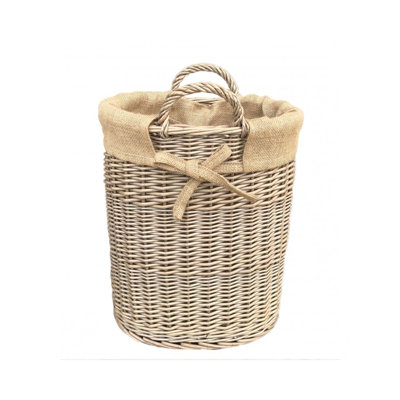 Highcliffe Wicker Lined Storage Log Carrier