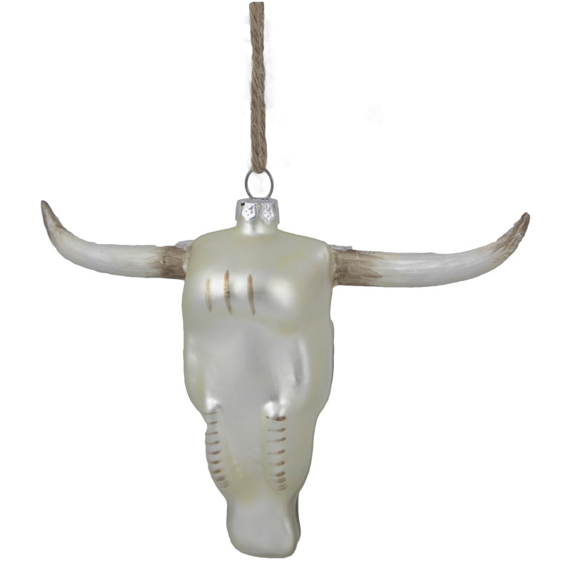 Ornement de Noël en verre 5,5 po Longhorn