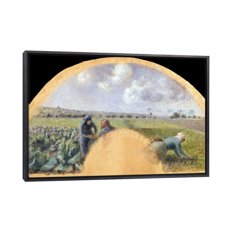 «Fan Mount, The Cabbage Gatherers», reproduction d'art sur toile encadrée, H 40 po x l 26 po, Noir patiné