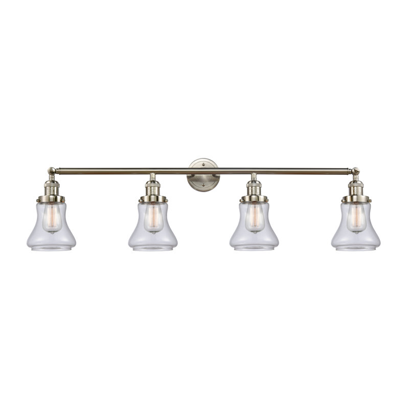 Lumière de vanité de 4-lumière Reyhani, Brushed Satin Nickel, Clear