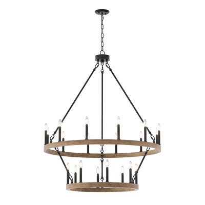 Adriana 20 - Light Steel Dimmable Wagon Wheel Chandelier