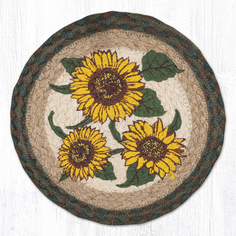  Bright Bright Sunflower Jute Trivet - Artisan