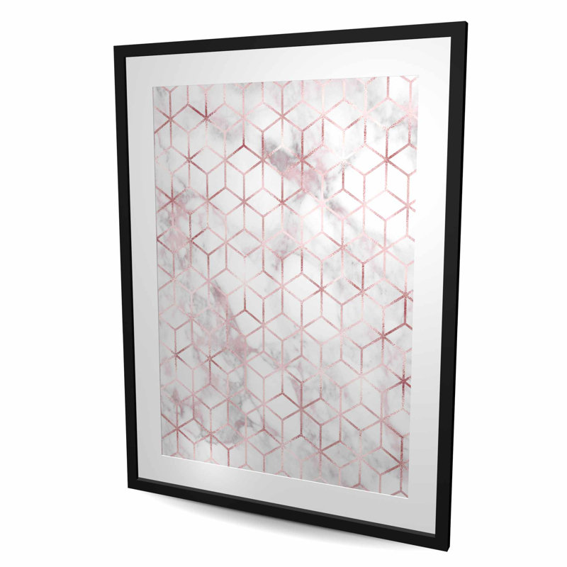 Symmetry - White Pattern Framed Matted Print for Home Decor