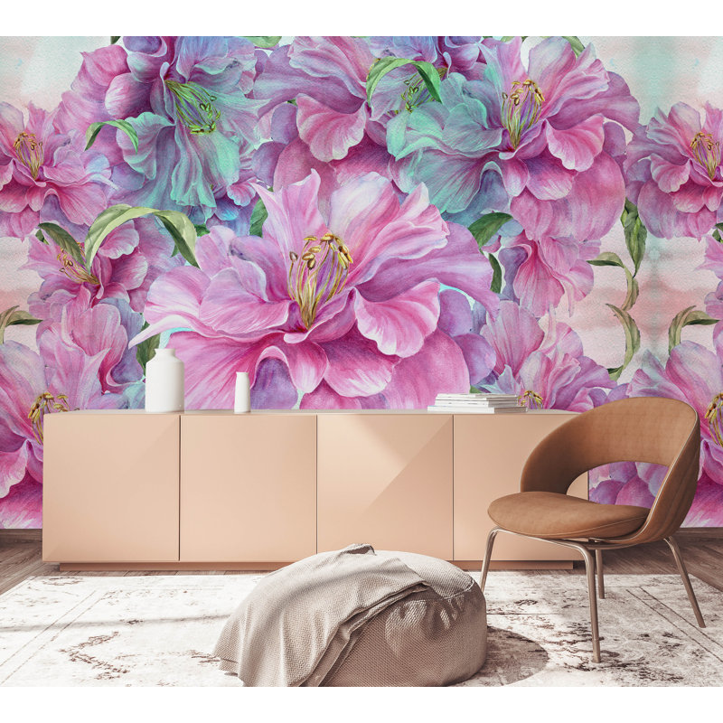 Deagan Floral Wall Mural, 100" W x 100" L