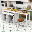 Îlot de cuisine multifonctionnel avec table de salle à manger extensible et rangement spacieux-666322946