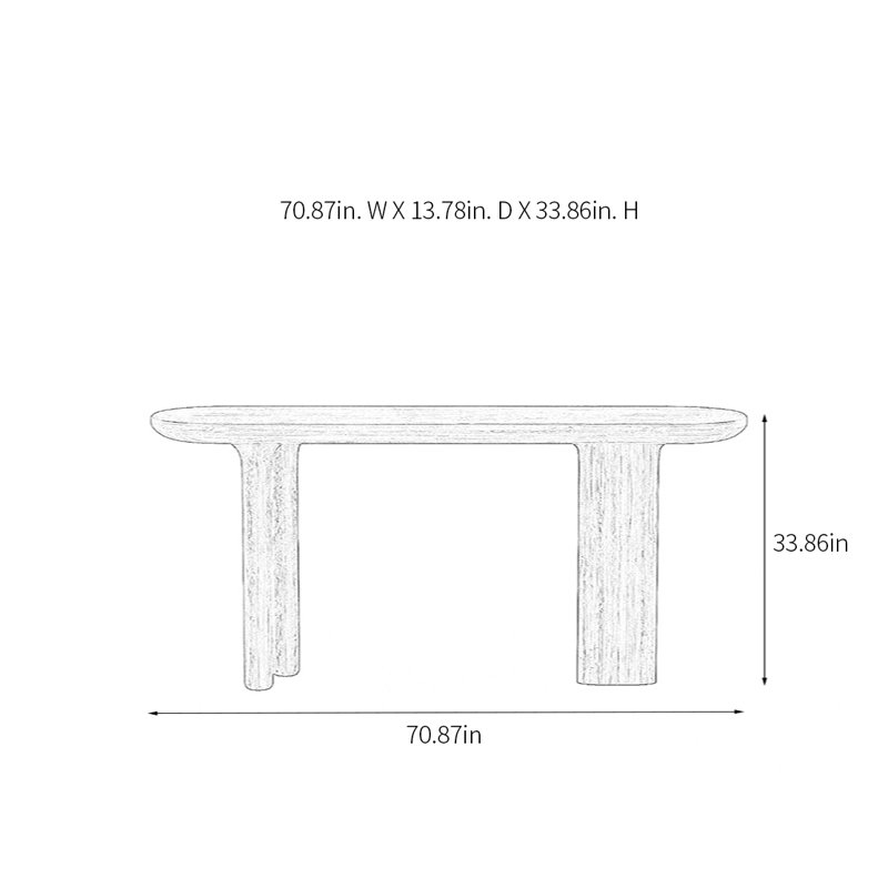 Console rétro en bois massif minimaliste, H 33,86 po x l 70,87 po x P 13,78 po, Noir, noir, noir, noir
