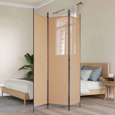 Paravent 3 panneaux vidaXL beige en tissu 59,06 x 78,74 po