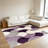 1PC overlapping rounded geometric oval purple grey beige off-white area rugs for Living Room, Soft and Comfortable, Suitable for all seasons, easy-to-maintain, machine washable Indoor floor mat, Under Table Farmhouse suitable for living room, dining...-536793198