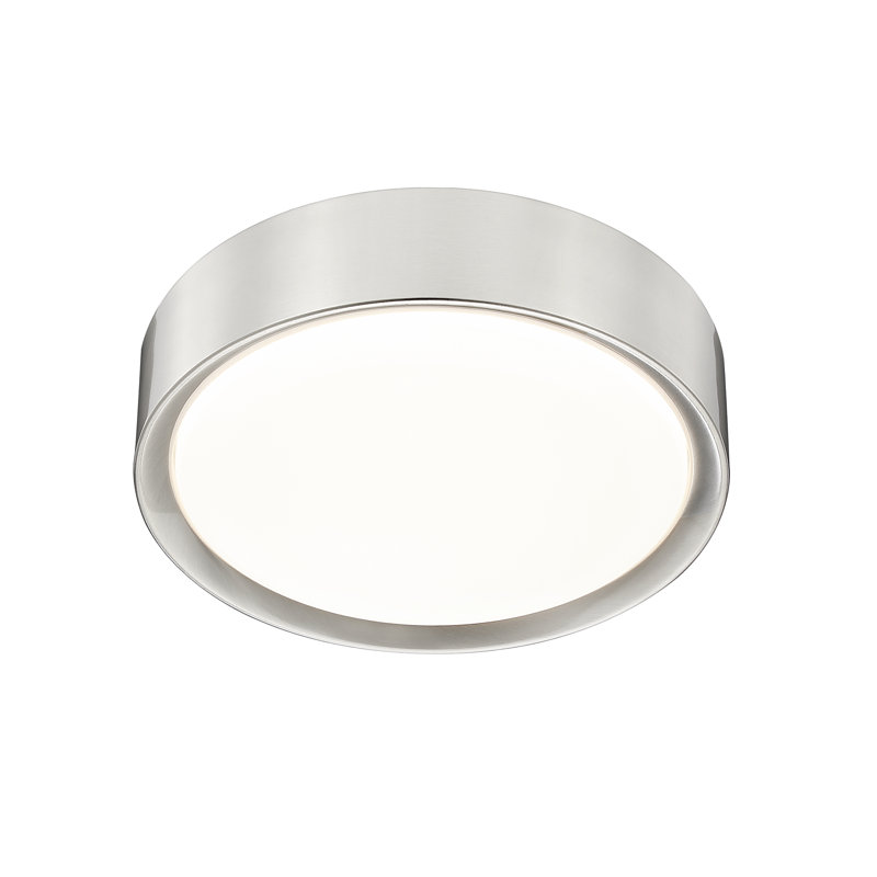 Plafonnier encastré 1 lumière Asalah, H 3 po x l 12 po x P 12 po, Nickel brossé
