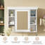 Armoire de rangement murale 35 po x 28 po avec porte miroir-1077952598