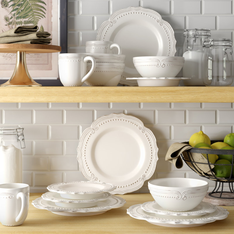 Dolomite Scalloped Dinnerware - Set of 16