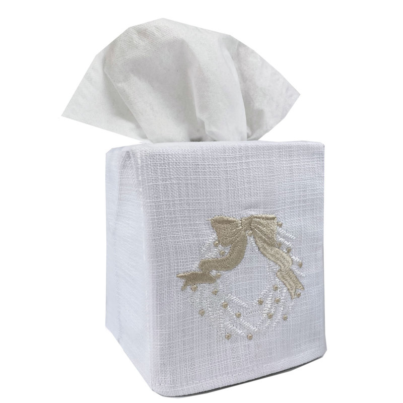 Couvre-boîte à mouchoirs crème