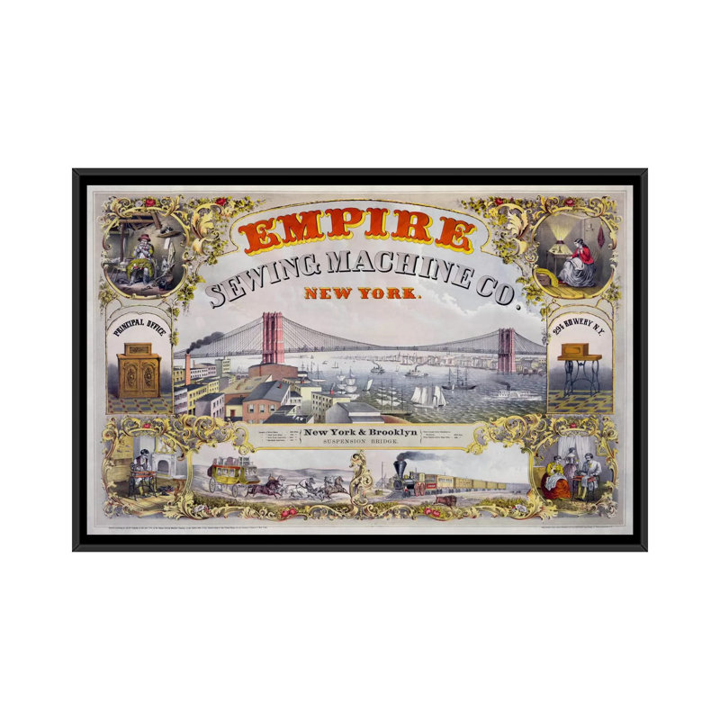 Collection Empire Sewing Machine Co. par Print - Imprimé, L 60 po x H 40 po, Toile avec cadre noir, Pas de tapis