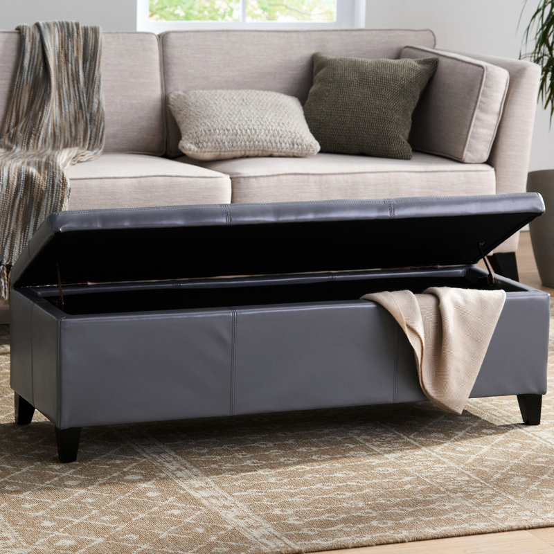 Rangement rembourré gris pu, Gris