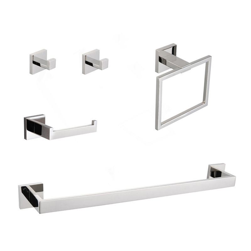 5 - Piece Bathroom Hardware Accessories Set, Chrome
