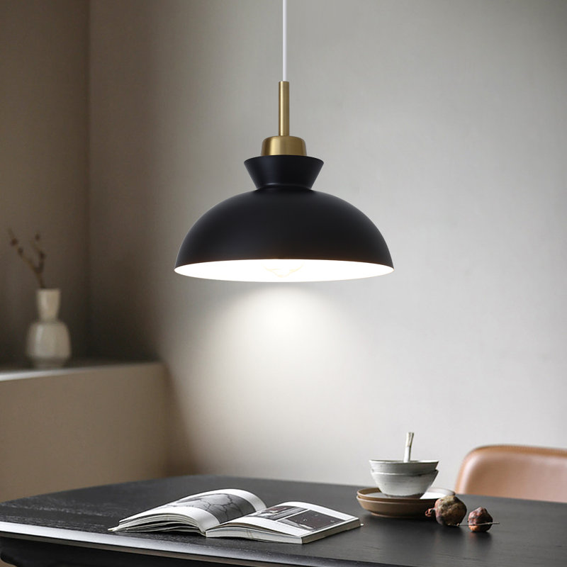 Luminaire suspendu simple à 1 lumière Gibran, Noir