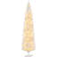 Arbre de Noël artificiel mince de 8 pi avec 300 blanc chaud, 618 pointes, blanc, ignifuge, activité de bourre rapide, lumières compactes optionnelles, procédure intrigante, solution peu encombrante