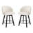 Swivel Linen Upholstered Counter Stool with Metal Legs-232870839