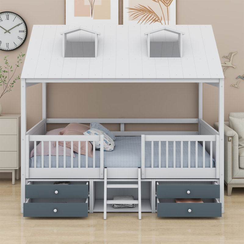 Lit avec rangement Bomera House, Blanc