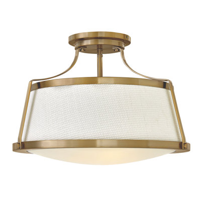 Charlotte 3 - Light 20" Unique/Statement Geometric Semi Flush Mount