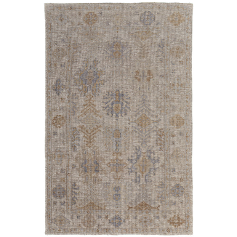Wendover Transitional Oriental, Beige/Gray Area Rug, Rectangle 8' x 10'