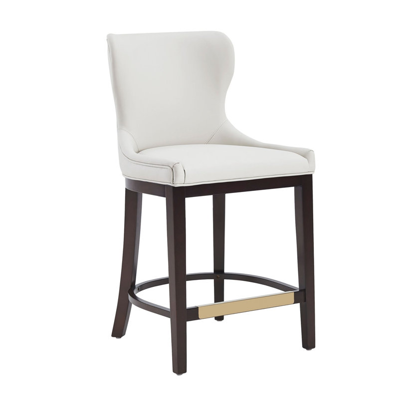 Tabouret de comptoir rembourré Blair, Blanc, Tabouret de comptoir (siège d'une hauteur de 26 p, 3