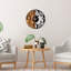Horloge murale élégante en bois 22,0 x 1,2 x 22,0 pouces | 100% noyer véritable et finition noire, mécanisme silencieux | Parfait pour la décoration intérieure et les espaces de bureau, des variations de couleurs uniques pour un look distinctif