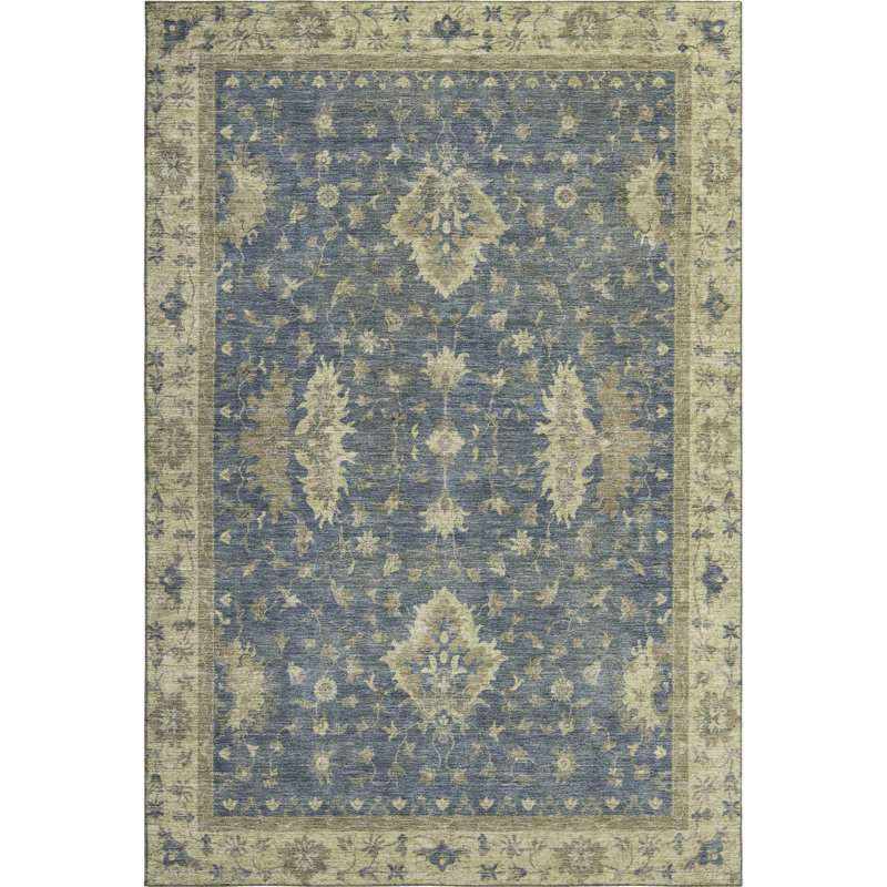 Premium Machine Washable Bucz AMF1739 Border Rug, Rectangle 10' x 14'