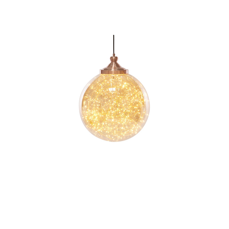 Lalehan 1 - Light LED Sphere Pendant, Copper, 43cm H x 23cm W x 23cm D