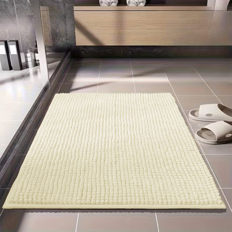 Ultra-Soft Non-Slip Absorbent Bathroom Rug, 40cm W x 60cm L, Cream