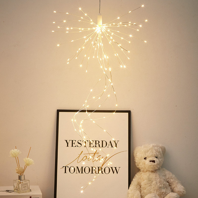 LED Copper Wire Fireworks String Lights USB Models Fireworks Warm Indoor Chandelier