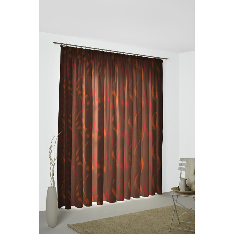Pearson Pencil Pleat, Single Curtain, opaque, 132cm Width x 255cm Drop, Red