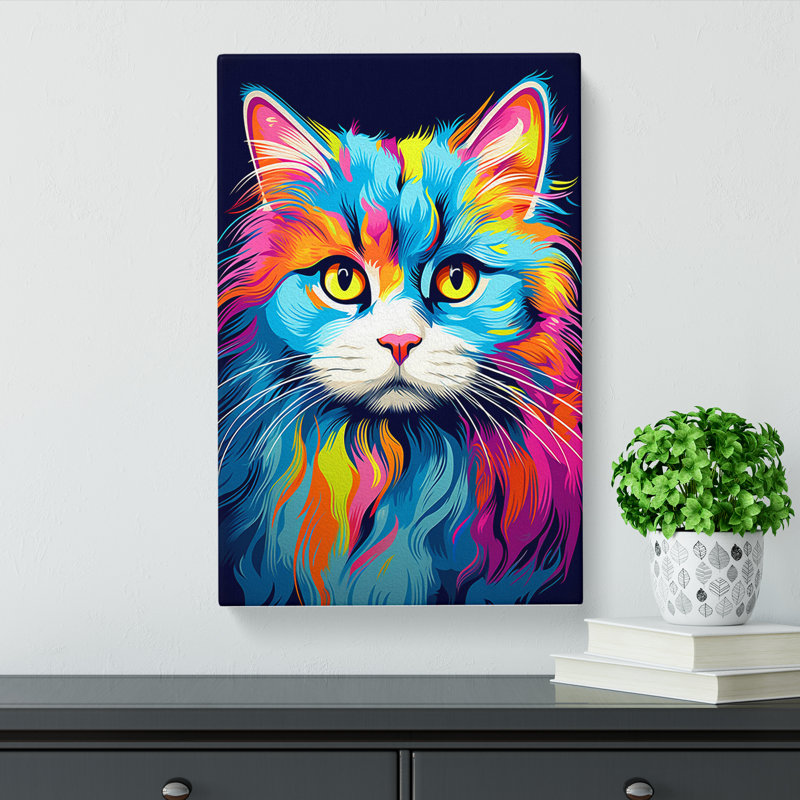 Persian Cat Pop No.3 - Print, 50cm H x 35cm W x 3cm D