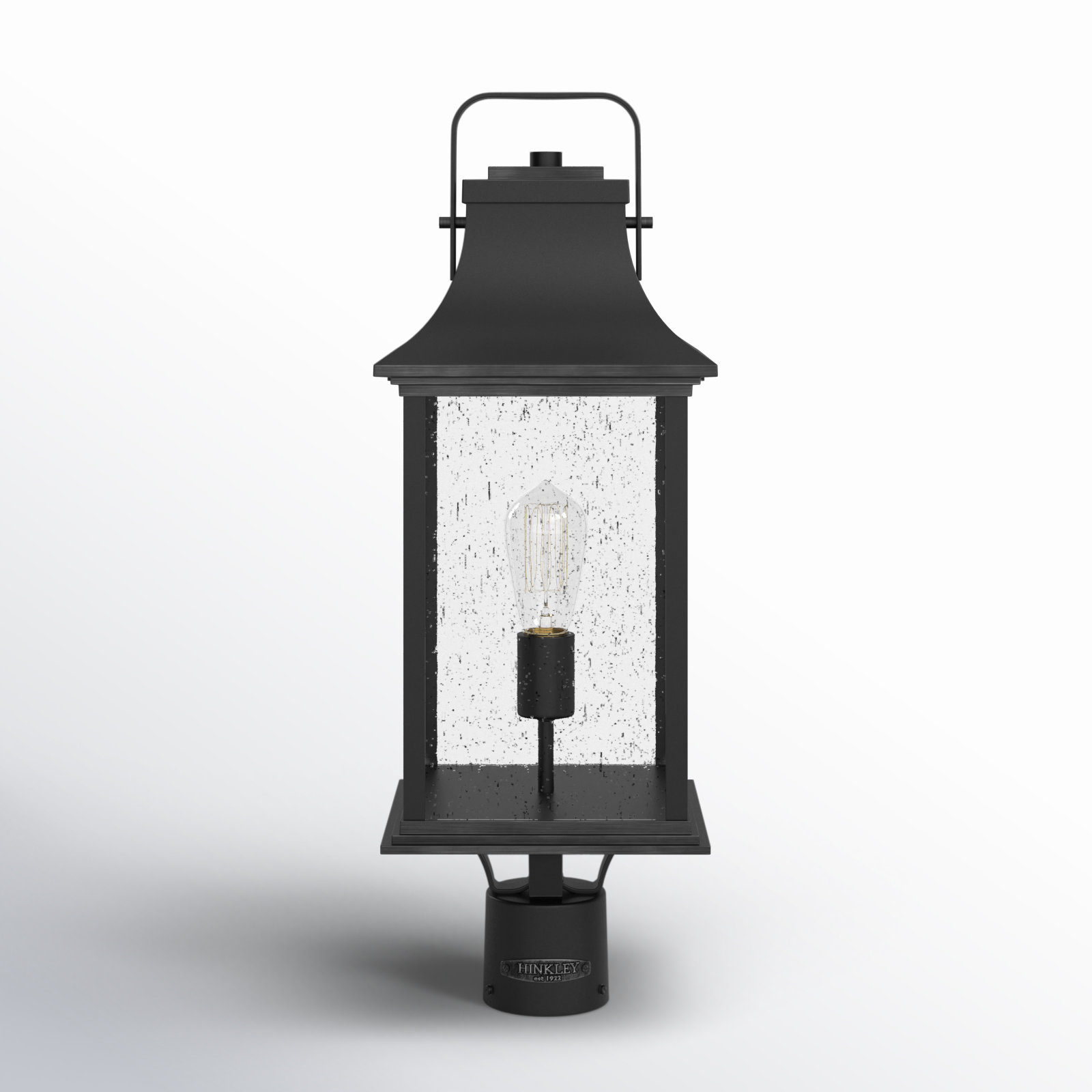 Sereia Seeded Outdoor Lantern Head, Textured Black